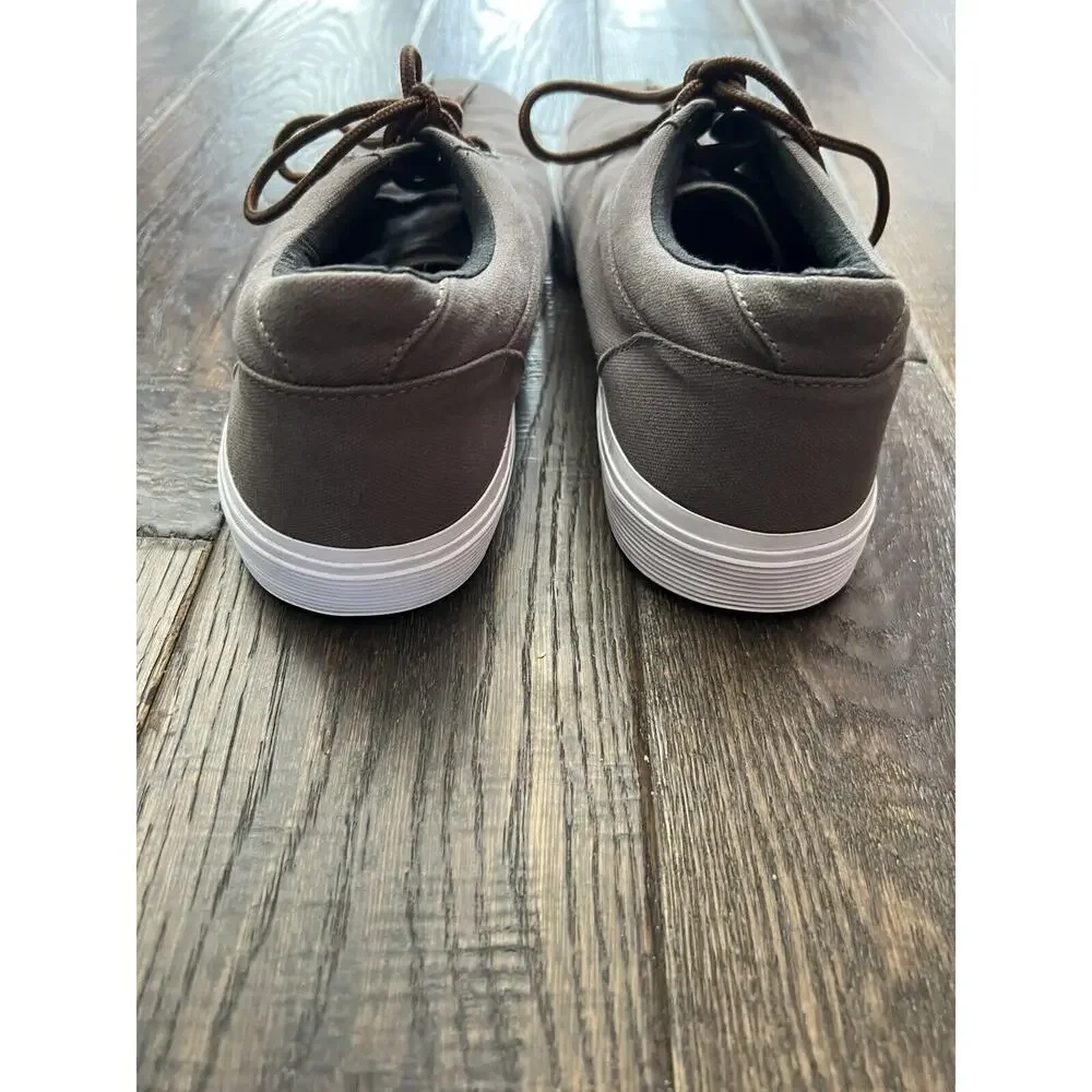 Polo Ralph Lauren Mens Shoes 10.5D Casual Lace Up Canvas Sneaker Tan Brown